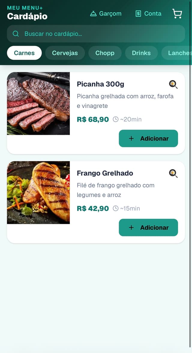 Cardápio digital Menuê+